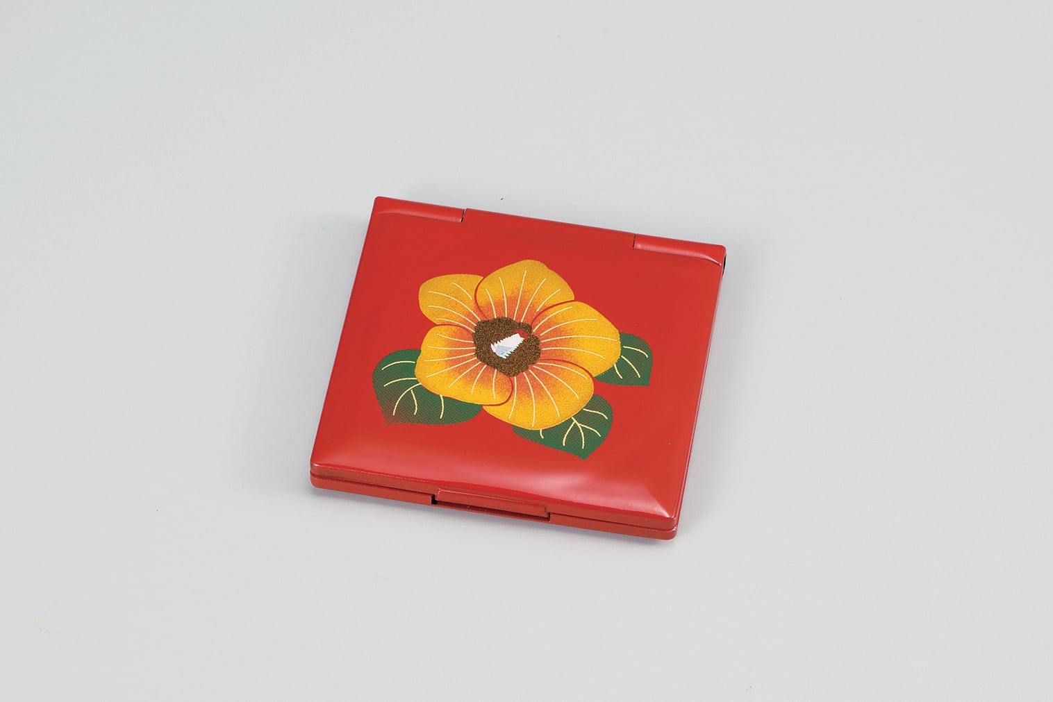 37-0201 角コンパクトミラー べっ甲 武蔵野 Compact Mirror w