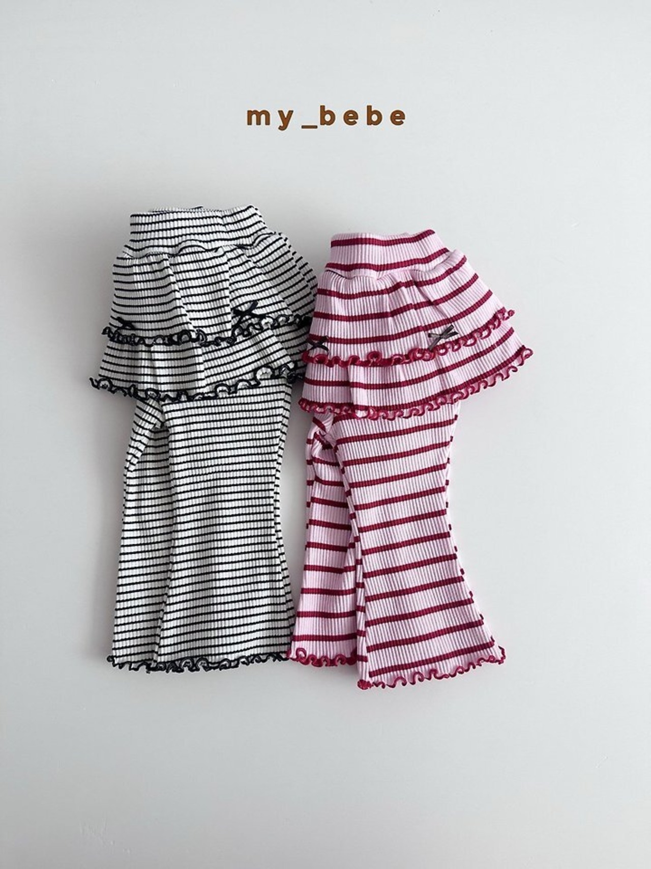 韓国子供服 / Mybebe / 2段リボンカンカンパンツ *XS~XL*