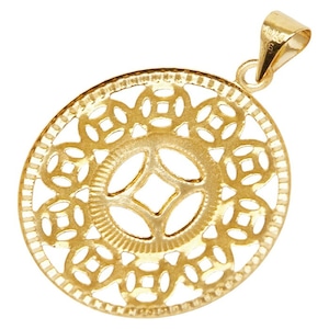 K18YG イエローゴールド ラウンド ペンダントトップ レディース 【中古】