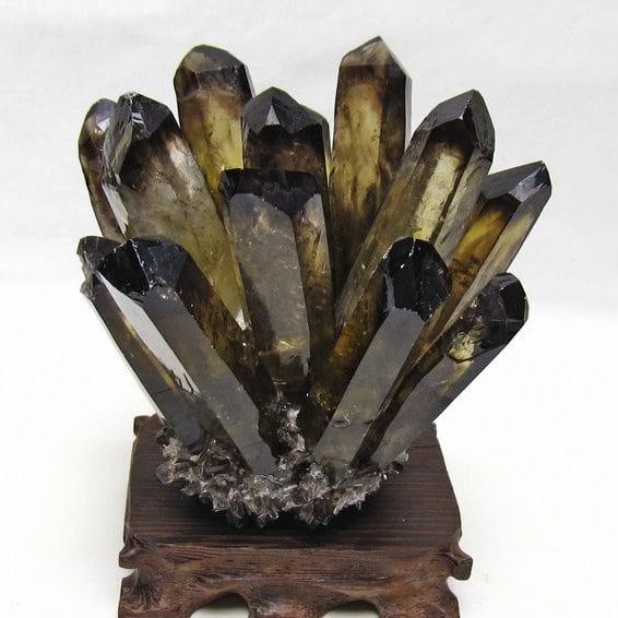 黒水晶 クラスター モリオン 原石 台座付属 一点物 おまかせ便 182-8699
