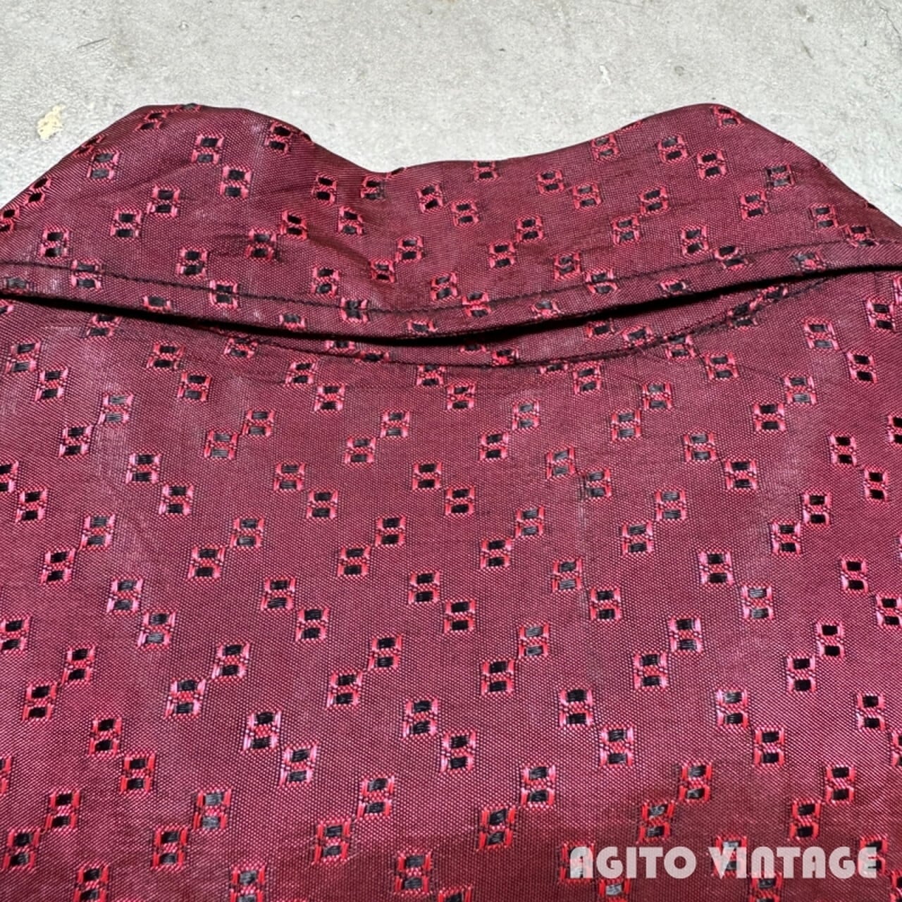 50's~ NATIONAL ナショナル L/S オープンカラーシャツ 織柄