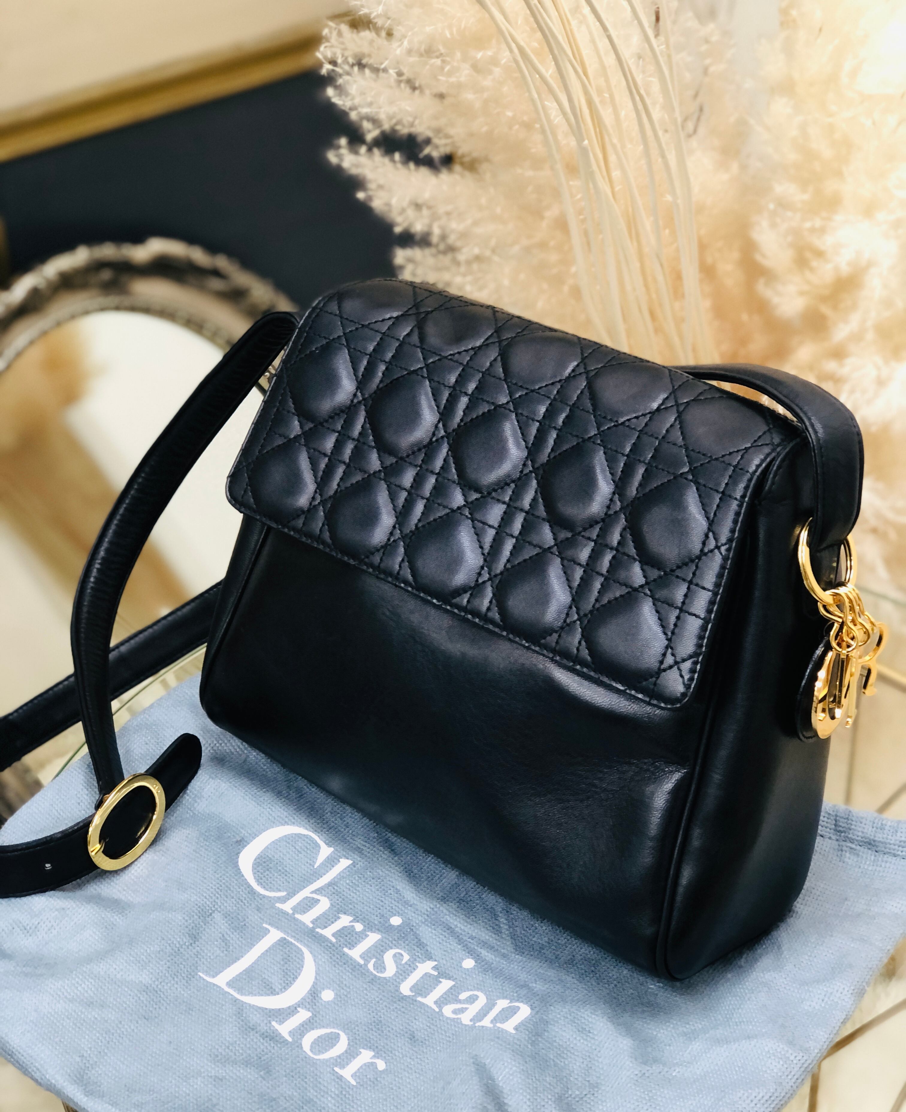 本物 レザー カナージュ Dior ブラック ショルダー