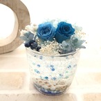 リクエストOK! プリザーブドアレンジメント ファーストジェルブルー