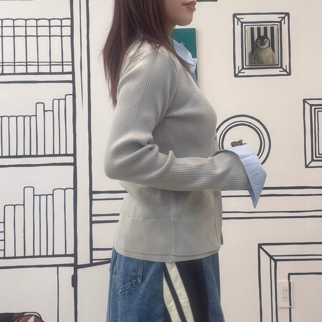 シャツドッキングニットカーディガン