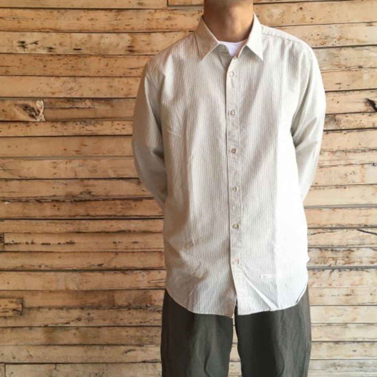 DNL Italy　スリムフィットシャツ　ストライプ 【SALE】