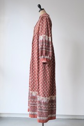 Indian cotton terracotta with lavender dress