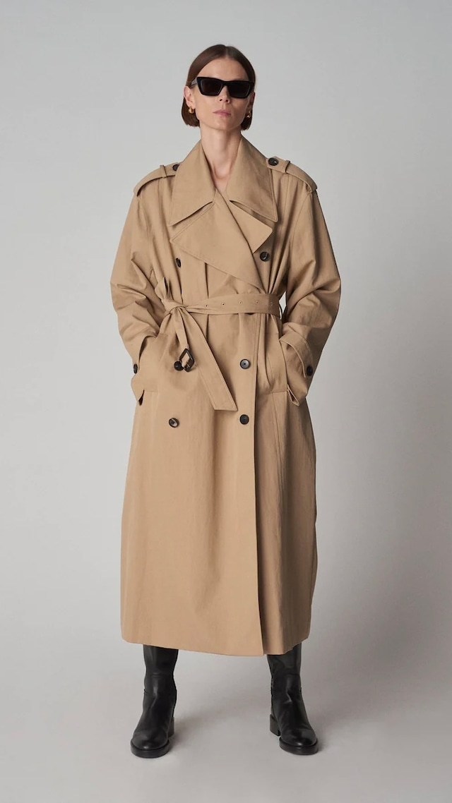 CO -Oversized Trench Coat- :CAMEL,