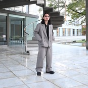 INTERIM(インテリム)INTERIM(インテリム)LVMH社デッドストックコレクション,ダイアゴナル⽣地セットアップスタイル