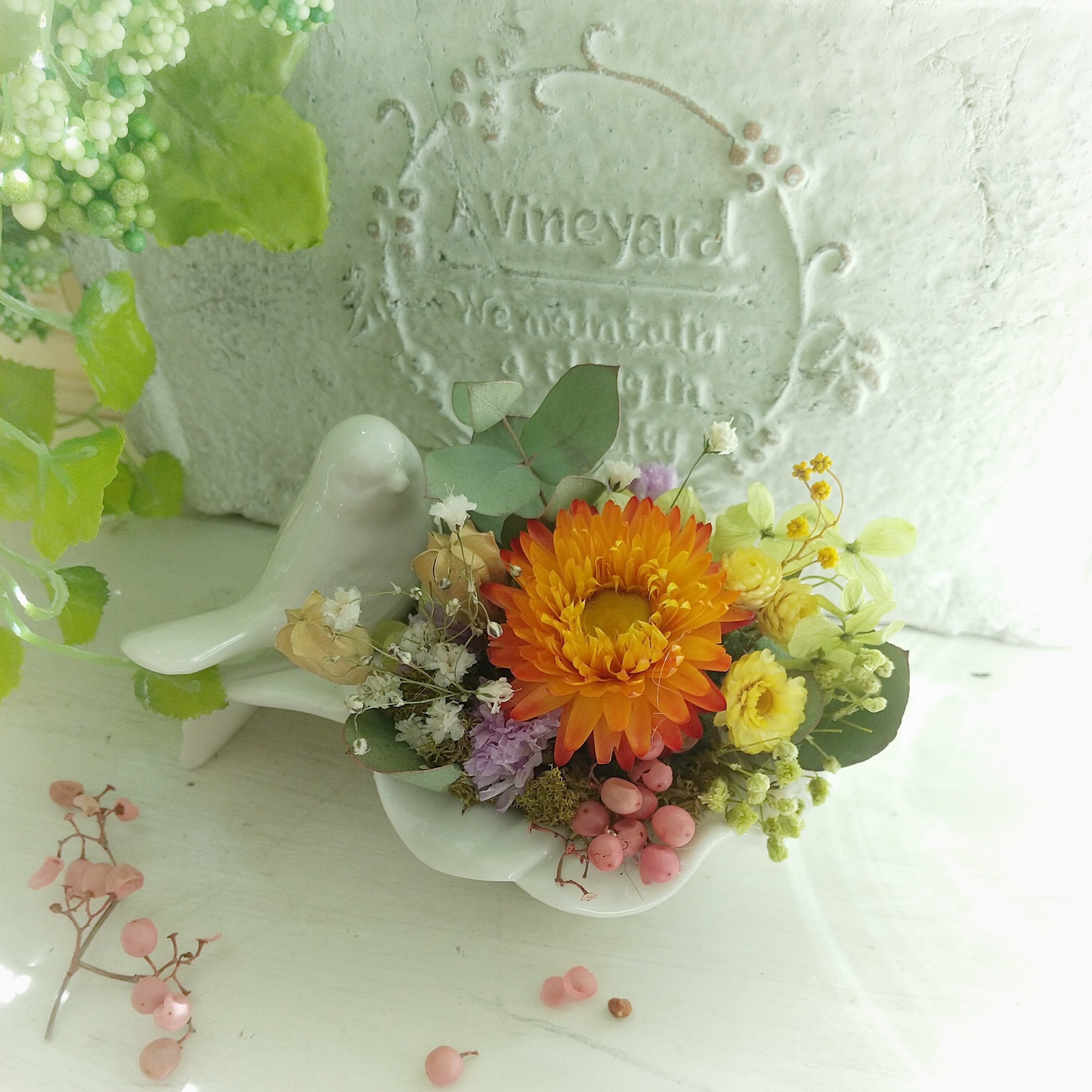 A　小鳥のフラワーアレンジ bf1e4e445b028979ae04d89f07d382