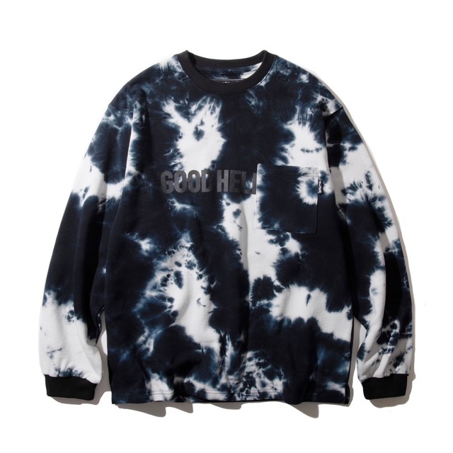 GOODHELLER " TIE DYE SWEAT L/S TSHIRT " BLK