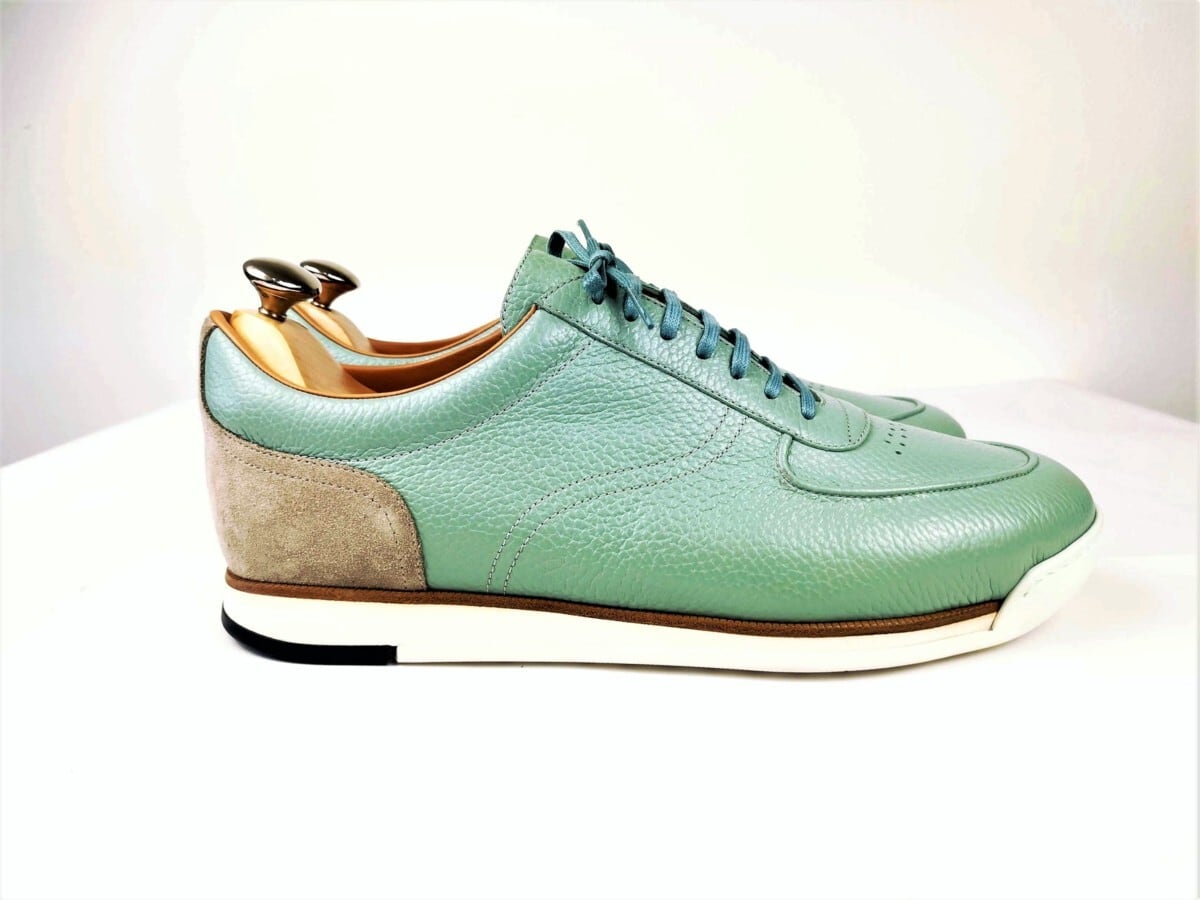 ジョンロブ ポース PORTH エメラルドグリーン&グレー サイズ8