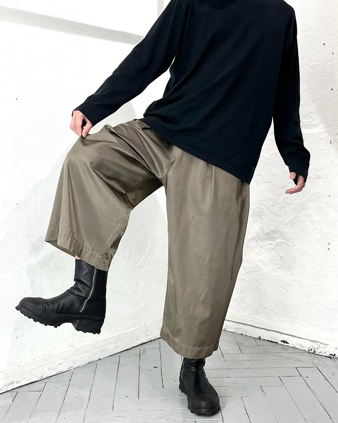 Y's for living Rayon×Cotton Easy Cropped Pants