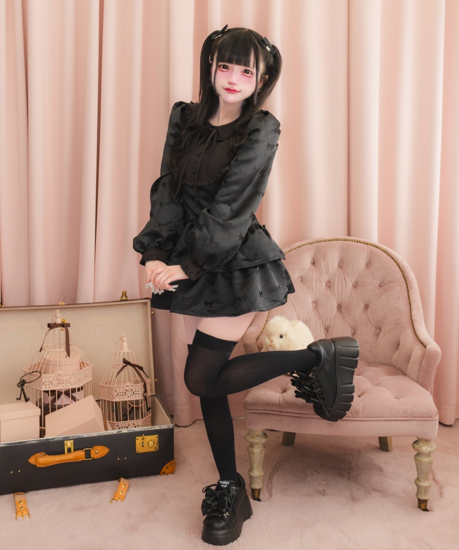 【完売品】nyanme nyan meお姫わんぴーす。 ブラック系 ホワイト お姫わんぴーす。 | nyan Me.
