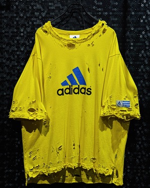 【ÆIEM】original “boro” remake adidas performance logo oversized damage TEE - Electric Yellow