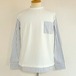 Ponch × Stripe Fabric Switching T-shirts　Off White