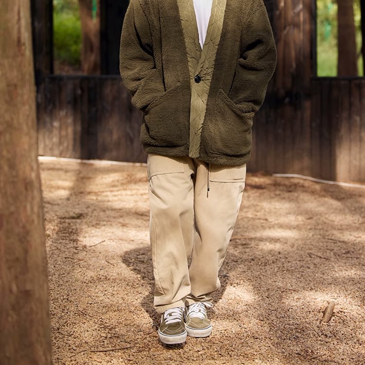 ★DESIGN POCKET STRAIGHT CASUAL WIDE PANTS　　　A0509