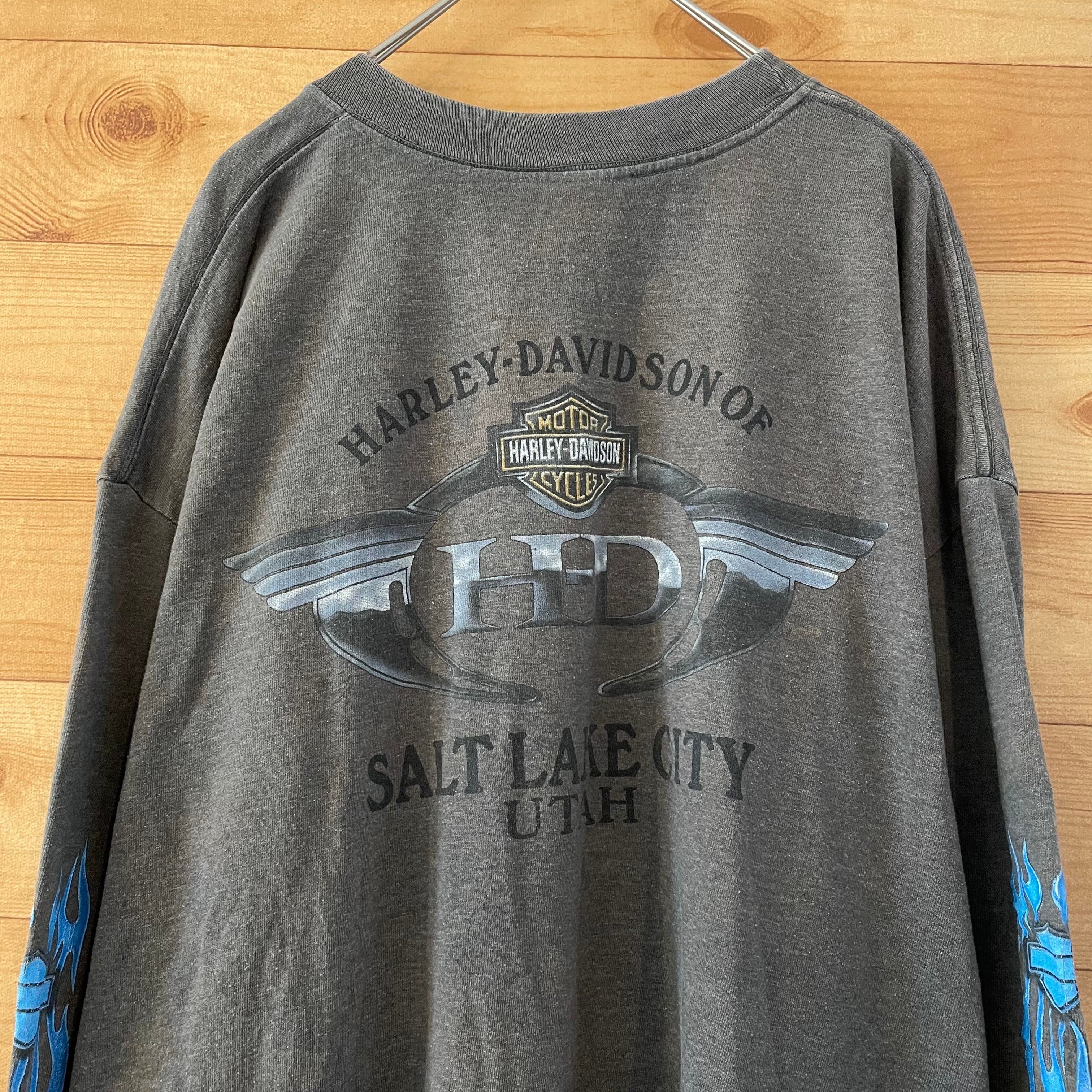 オモシーチャンネルUSA製 ヴィンテージ HARLEY DAVIDSON ロングTシャツ  3XL