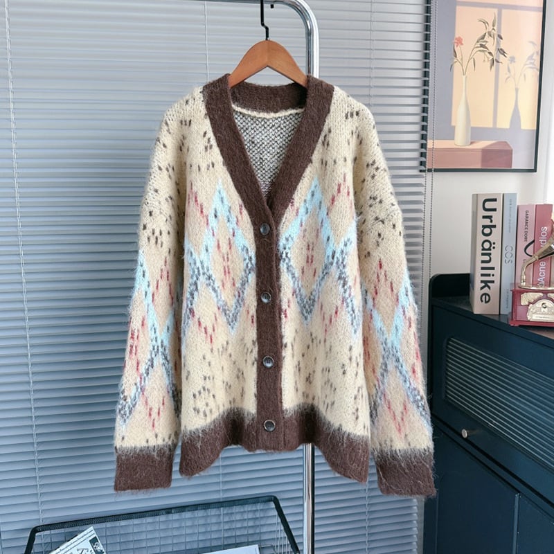 【outer】Vネックニットカーデ M33302