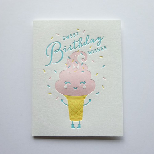 elum レタープレス グリーティングカード (アメリカ製) GC960 Smiling Ice Cream