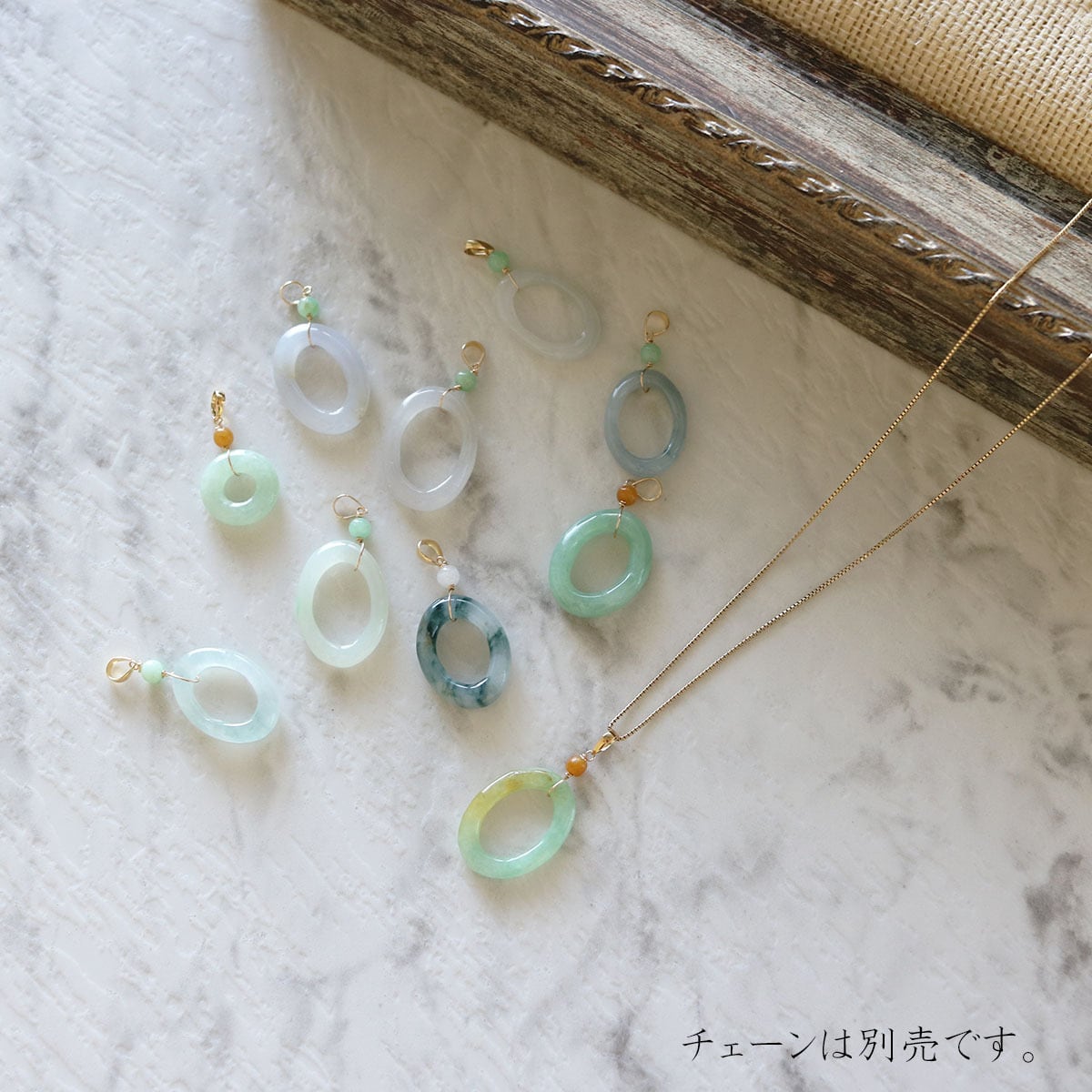 キュートなお守りに！ K18 ペンダント トップ 環飾翠シリーズ A貨翡翠