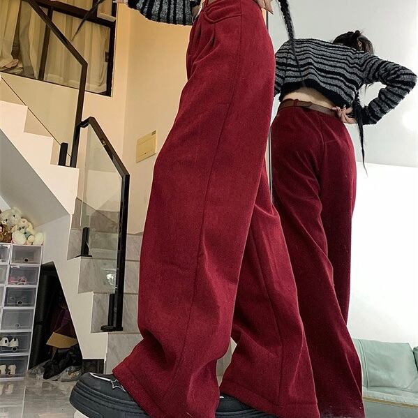 レディース】ボトムス ワインレッド ワイドパンツ | 海外こども服 - Ainalu