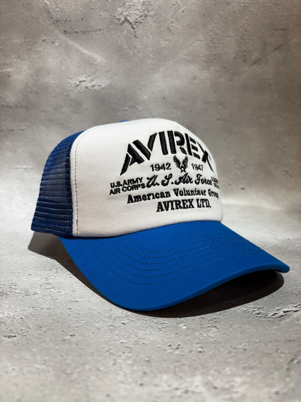 AVIREX / アヴィレックス MULTI LOGO MESH CAP  メッシュキャップ ブラック カモ ビックサイズ