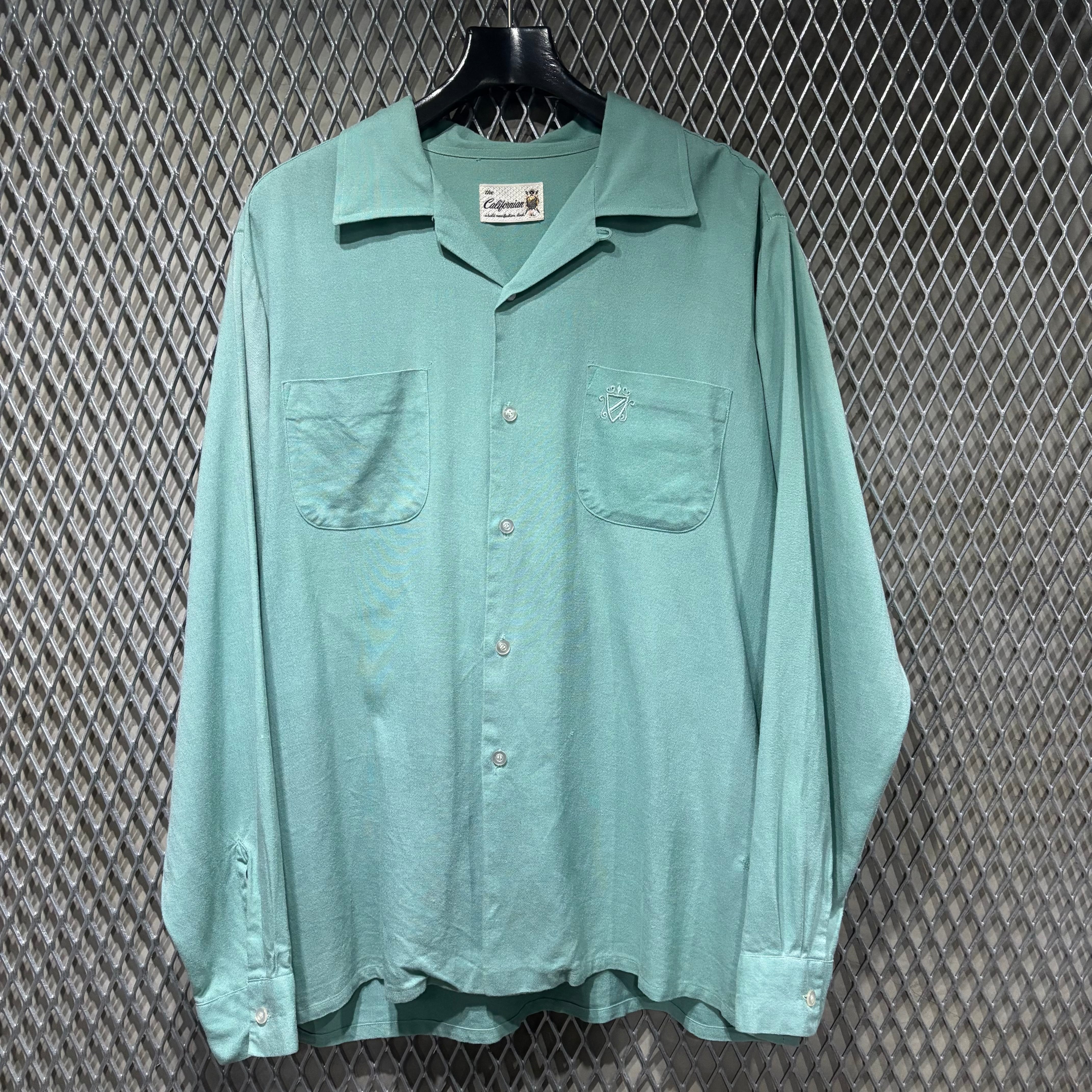 60s【The Californian】L/S Rayon Open Collar Shirt | the Holic