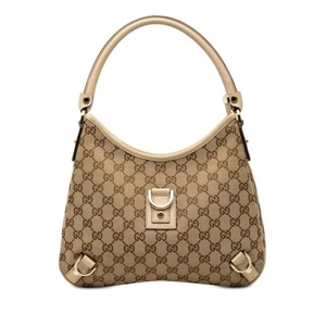 グッチ GGキャンバス アビー ハンドバッグ ワンショルダー ショルダーバッグ 130738 ベージュ キャンバス レザー レディース GUCCI 【中古】