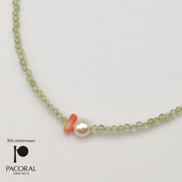 necklace「P」peridot