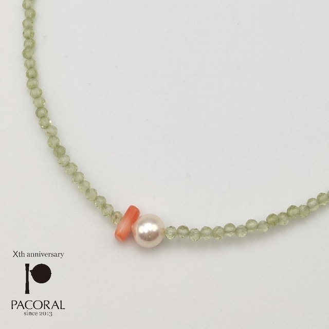 necklace「P」peridot