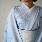 「雲海」マーブル柄　縦グラデーション〜洗えるきもの（シルジェリー）〜