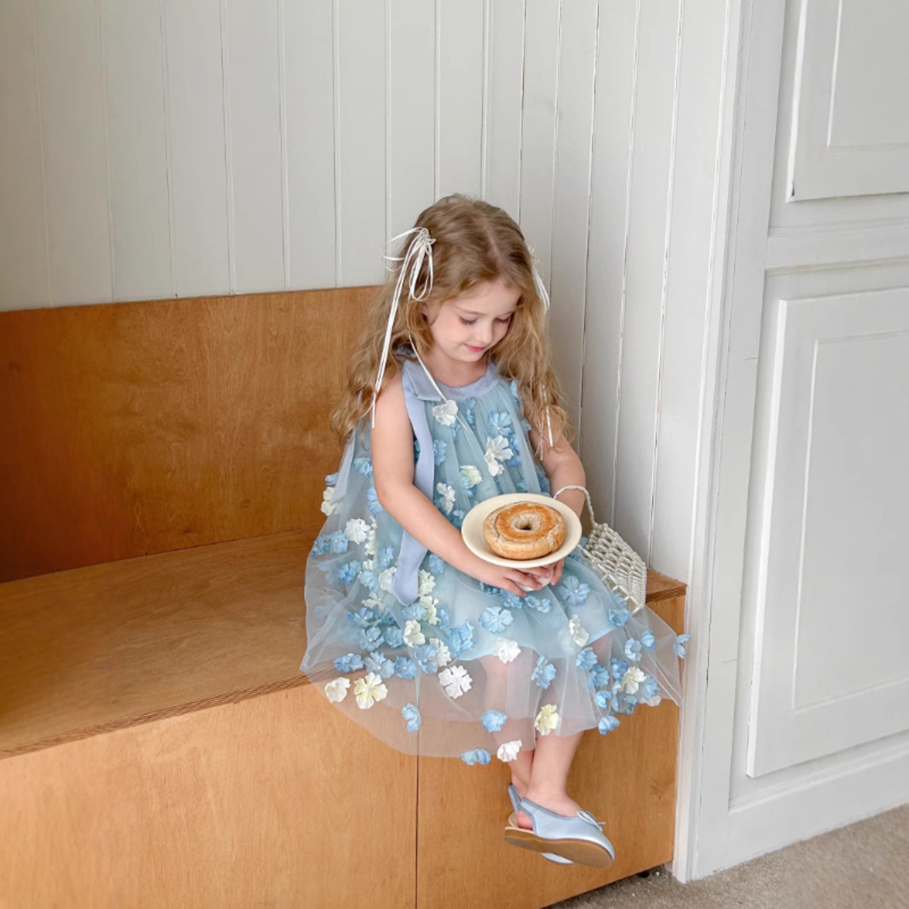 150夏フェアリー風花柄ワンピース2色