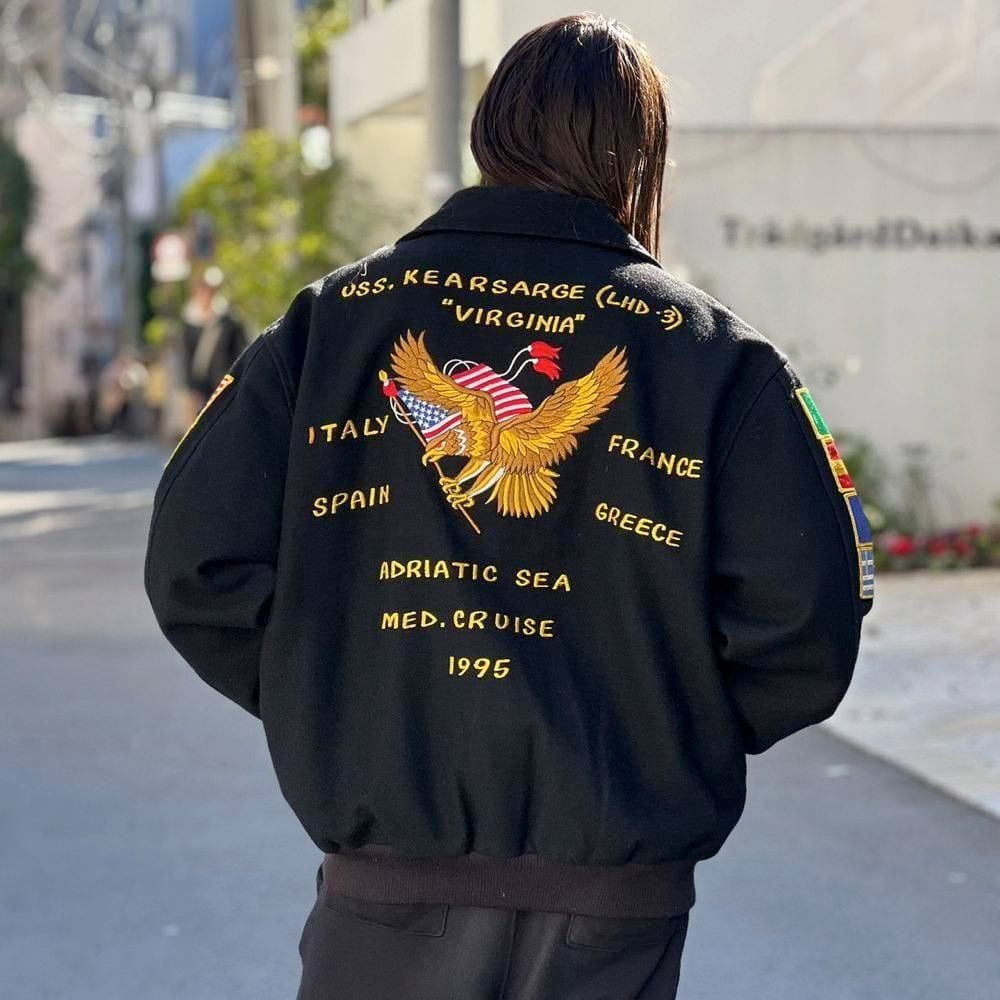 USNAVY] Vintage Souvenir Tour Jacket [1990s-] Vintage Big