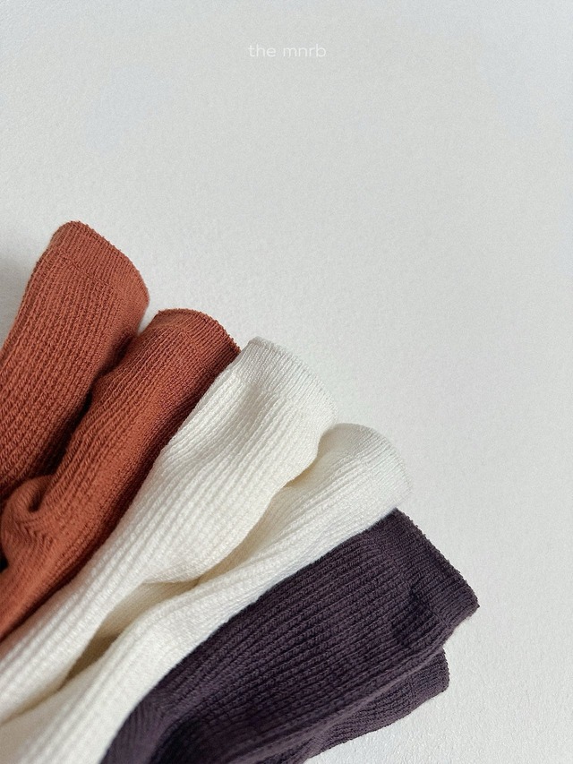 《予約》送料無料【minirobe】Basic Waffle Socks 3 Set
