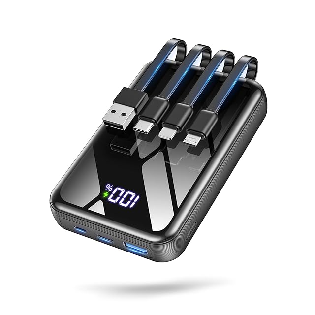 Magsafe対応モバイルバッテリー 16800mAh 大容量【ケーブル内蔵・4台