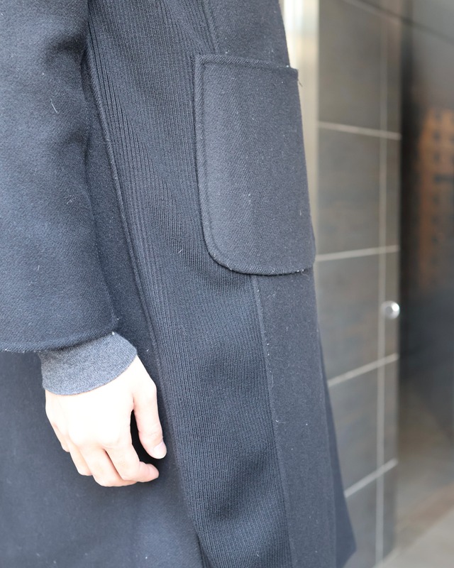 【PRADA】Rib-Panel Wool Coat