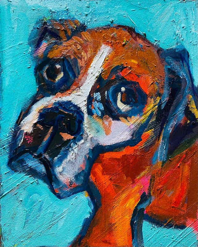 OIL COLOUR | 油彩画 #現代アート #犬 #猫