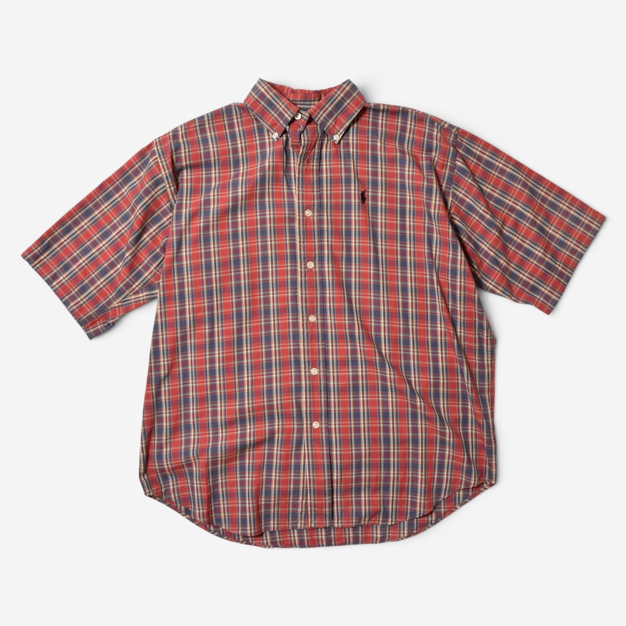 90s Polo by Ralph Lauren マドラスチェック 半袖ボタンダウンシャツ