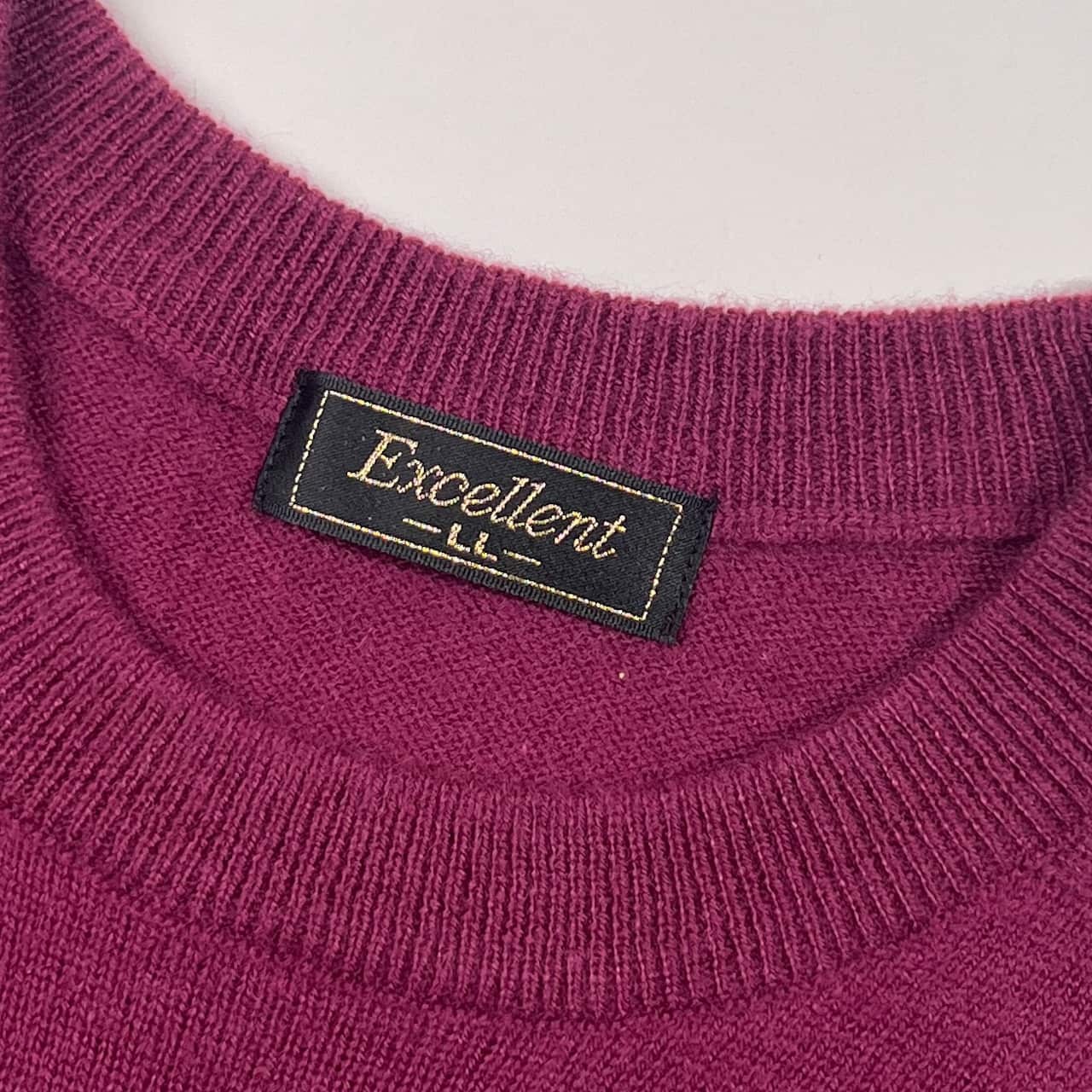 カシミヤ100% Excellent エクセレント ニット セーター LL/赤紫 メンズ