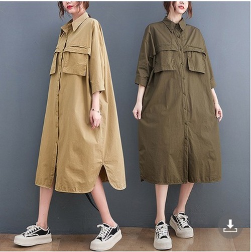 【春夏新作】ファッション/人気ワンピース♪グリーン/カーキ2色展開◆#secmhn-230757