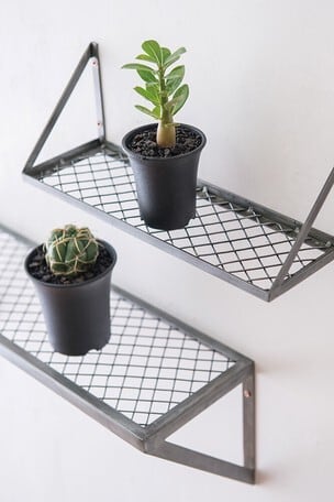 DIY メッシュラックL インダストリアルシルバー | 理容美容バーバー