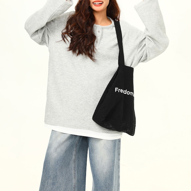 ミニマルサーマルドロップロングトップス 2col R00701