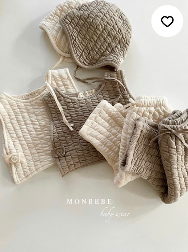 翌日発送】monbebe-bebe quilting 3set〈キルティング3点セット