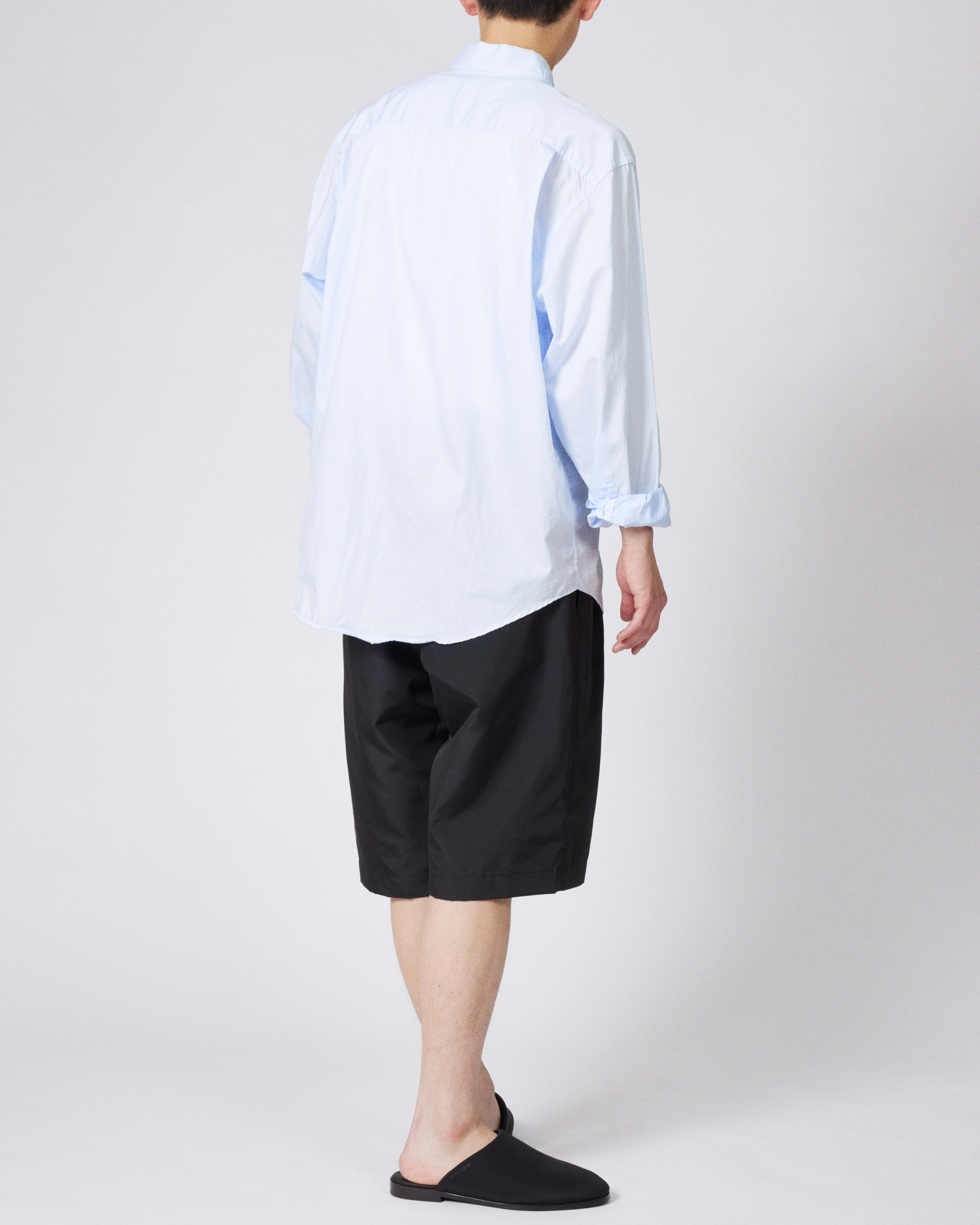 everyone two tuck nylon silk wide short pants (BLACK) | everyone