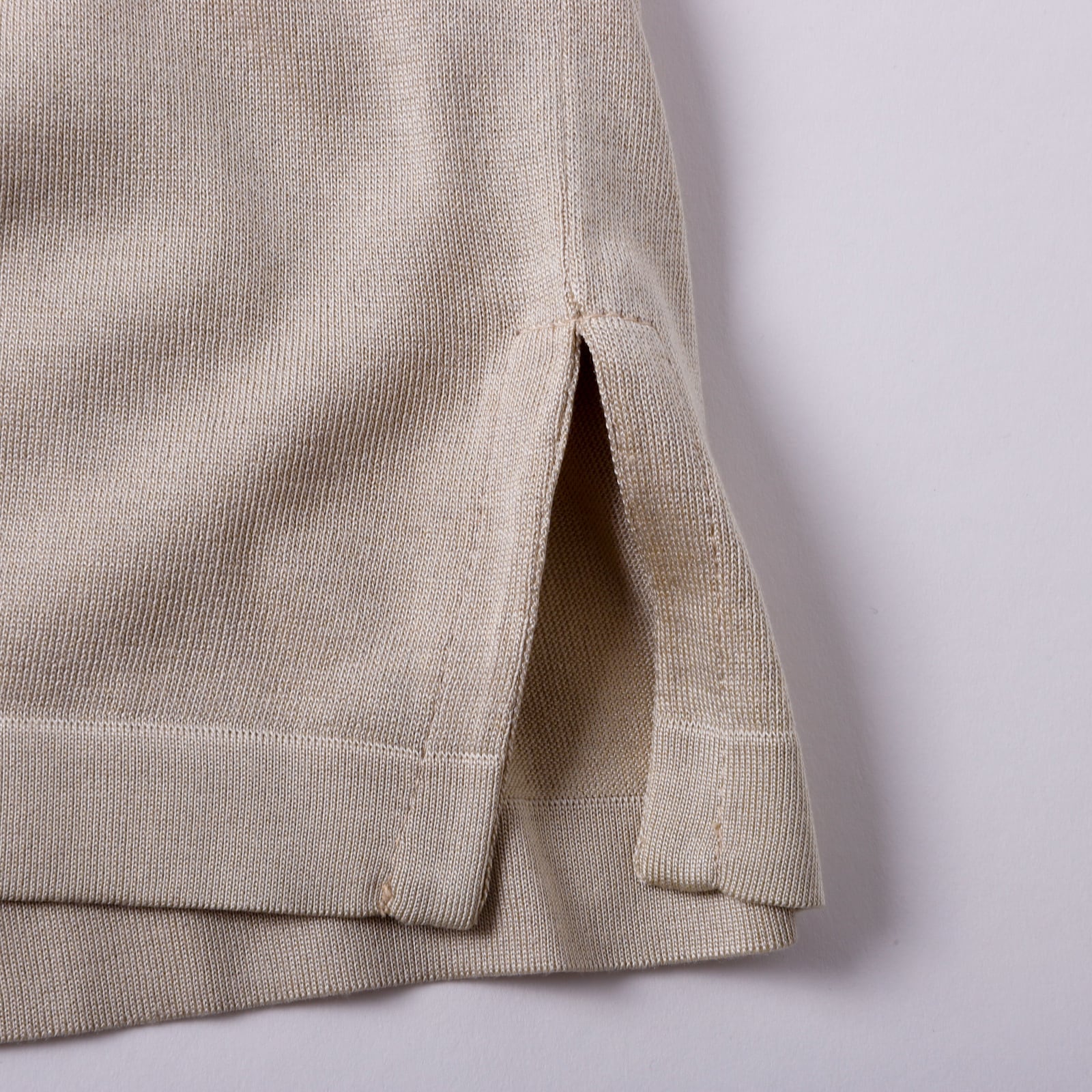 極美品】Hermes silk Knit polo half zip made in Italy size L beige