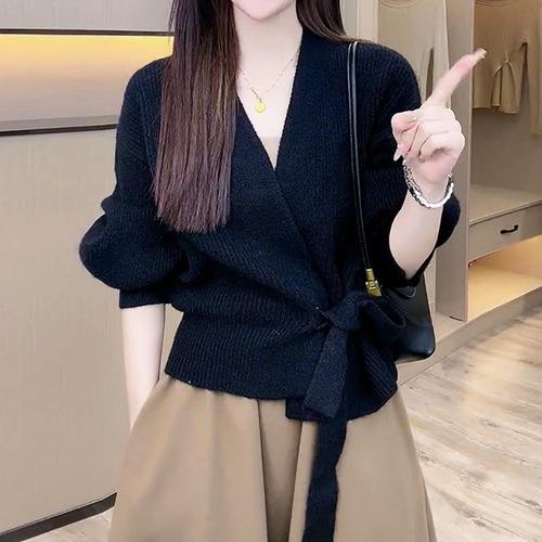【即日発送】カシュクールニットトップス 全5色 gl750010 【即日発送】カシュクールニットトップス 全5色 gl750010