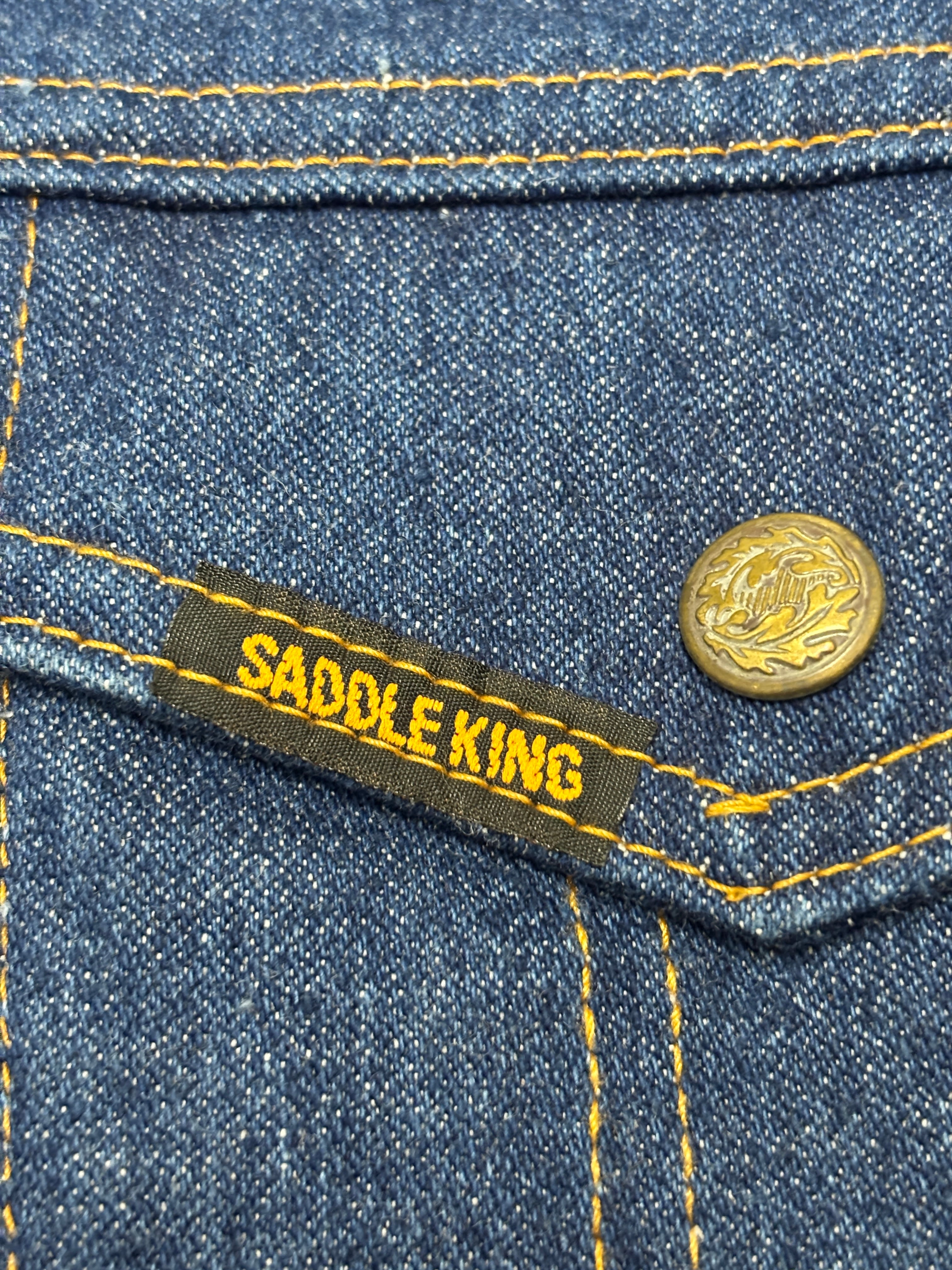 90s SADDLE KING WESTERN/Denim Jacket/USA製/48/デニムジャケット