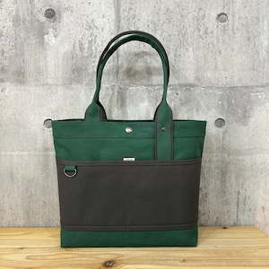 コピー:Bi Color Tote "L" / 内ポケット×5付 【ミドルグリーン×アスファルトグレー】