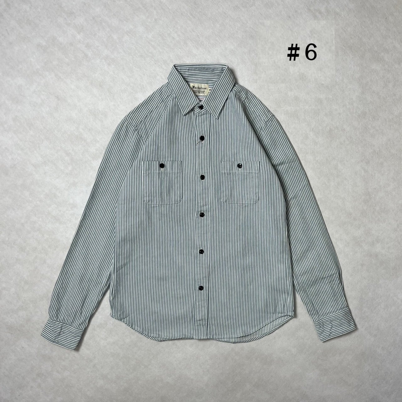 日本製】【定番】ヒッコリーワークシャツ スリムフィット Macbatros 15