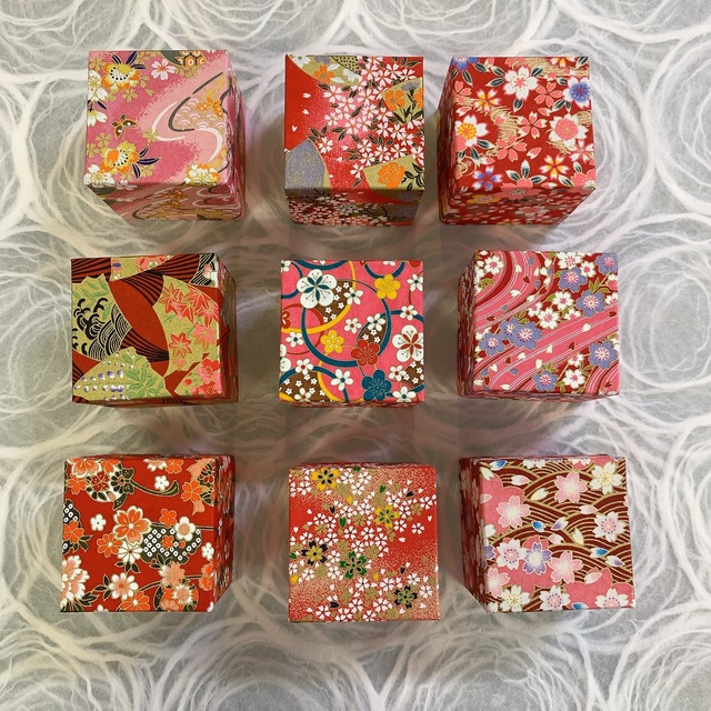 千代紙小箱 赤系 Origami Box Red 森田和紙オンラインショップ 倭紙の店